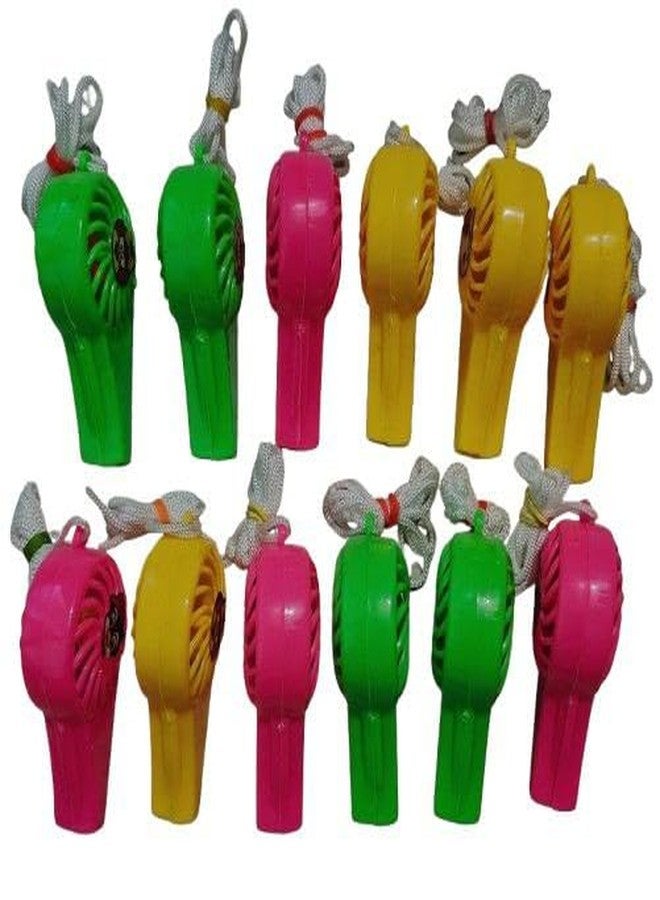 ZOKCY® (Pack of 8 Pcs) Fan Whistles Seeti Toy /Wistle Seeti with Fan Attach for Kids/Whistle Multicolor for Kids/Whistle - Image 4